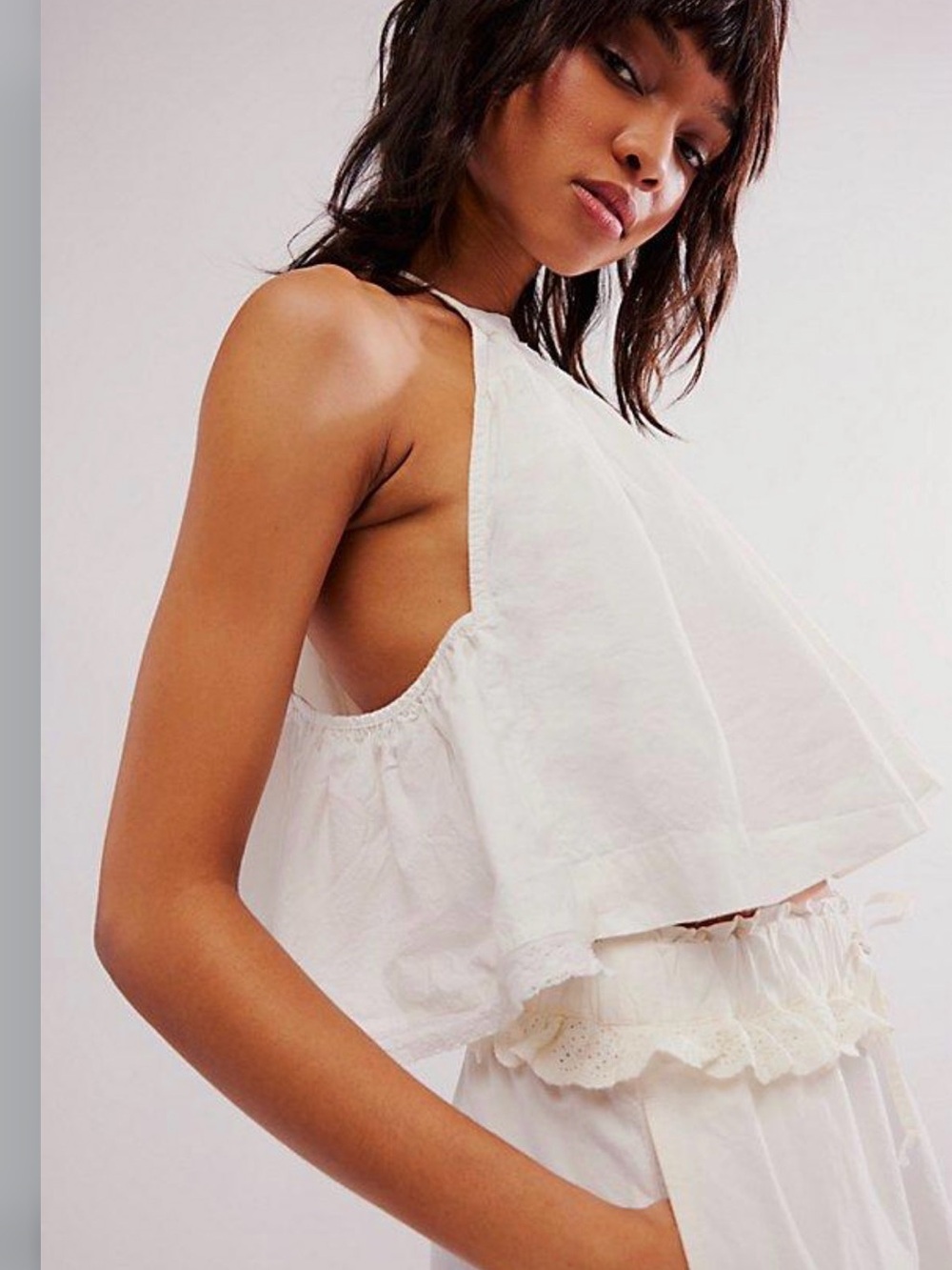 Free People White Halter Crop Top - Picture 2 of 5
